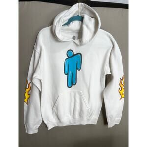 Billie Eilish World 2019 Tour Hoodie Size Small Official Flames Y2K Music Grunge